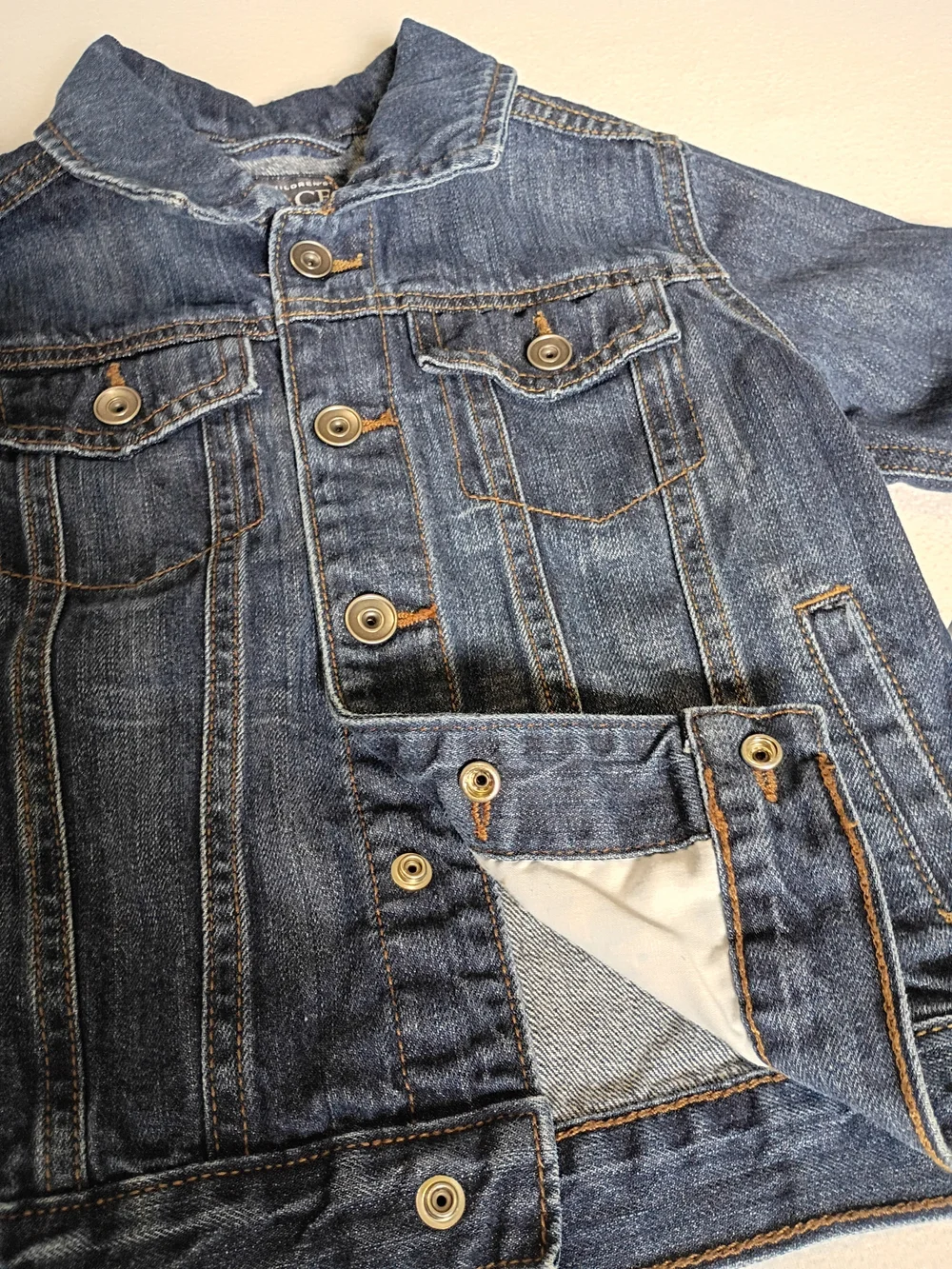 The Children's Place Kids Dark Blue Denim Jean Jacket Size 4T Classic Trucker